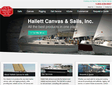 Tablet Screenshot of hallettcanvasandsails.com